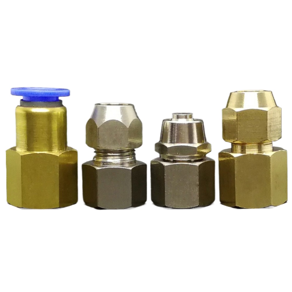 Compression Fitting Brass - Sambungan Tekan Cepat Metrik M10/12/14/16/18/20 Betina